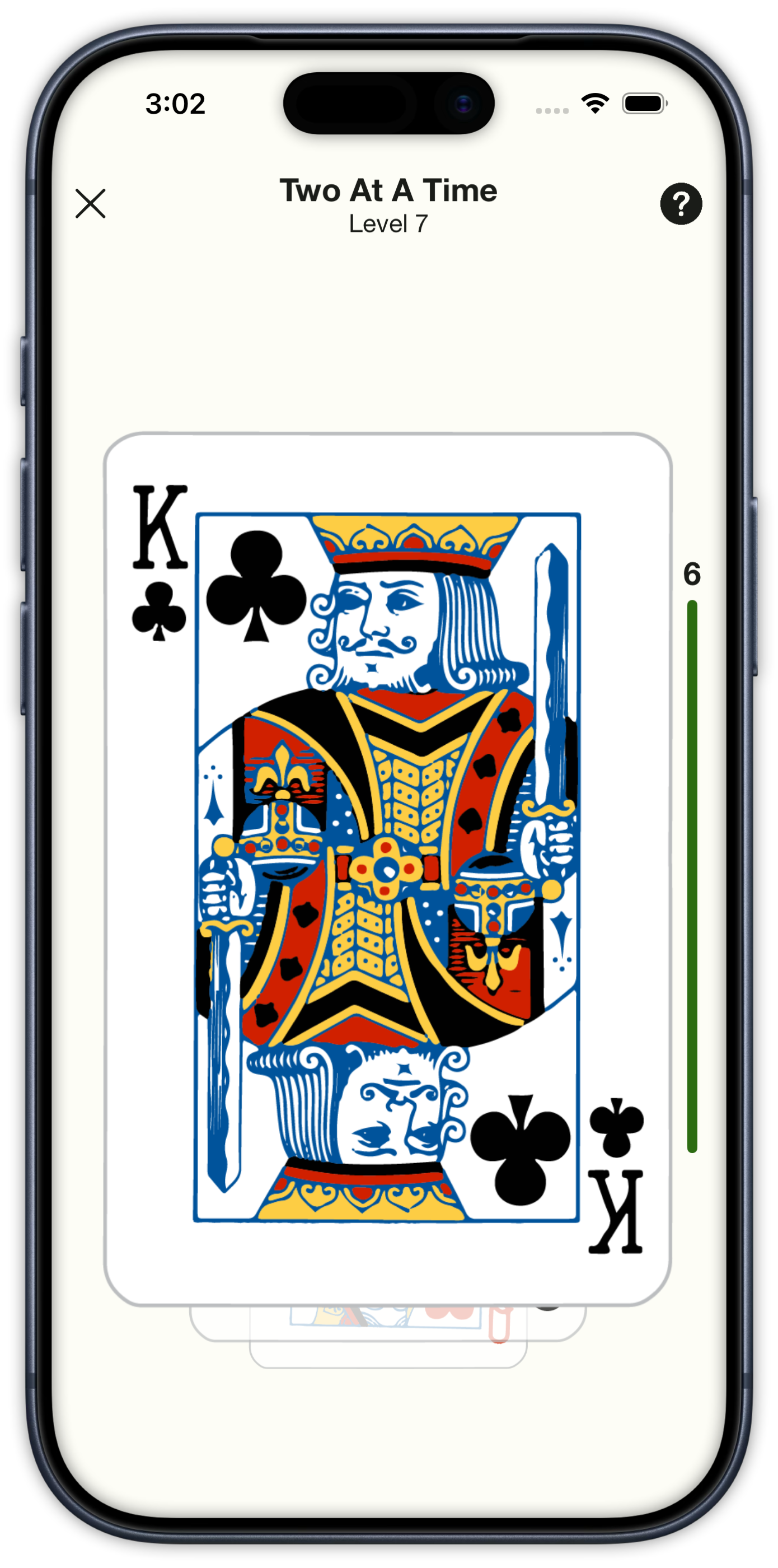 Swipe & Count Two At A Time with a King of clubs