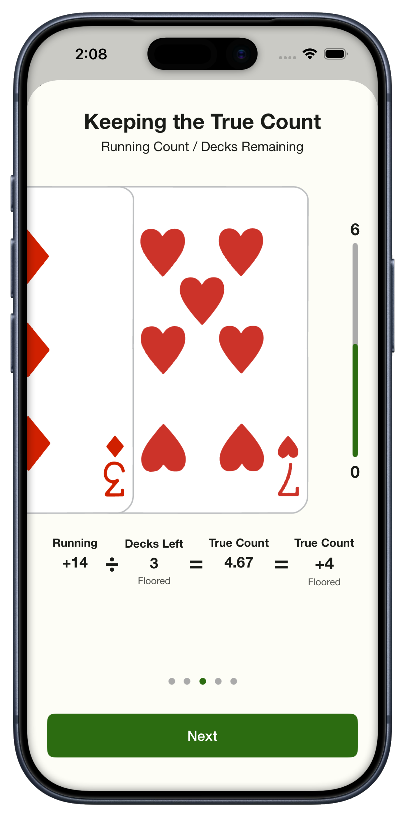 True count conversion with remaining decks